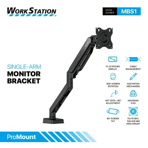 FANTECH MBS1 Single-Arm Monitor Bracket