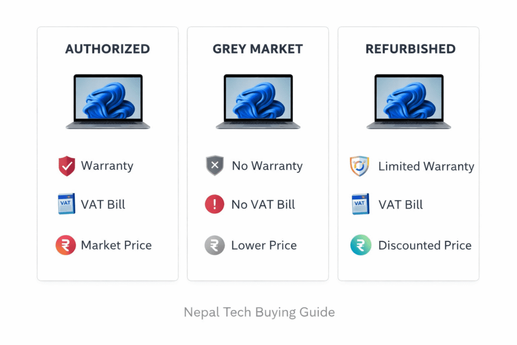 Laptop categories with warranty details